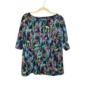 Chico's Shirt Women's 2X Floral Casual T-Shirt Cotton Casual Chicos 4